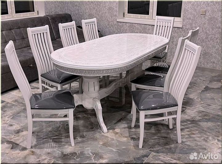 Стол обеденный овальный раздвижной