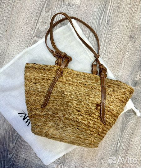 Сумка плетеная из джута Zara