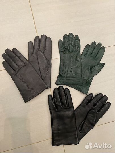 Перчатки женские кожаные