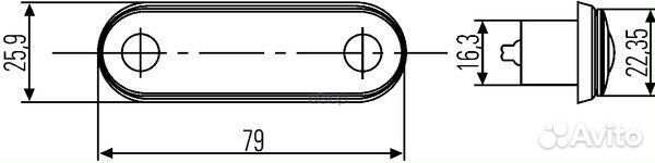 Фонарь габаритныйLED белый овальн79x26 10V-33V