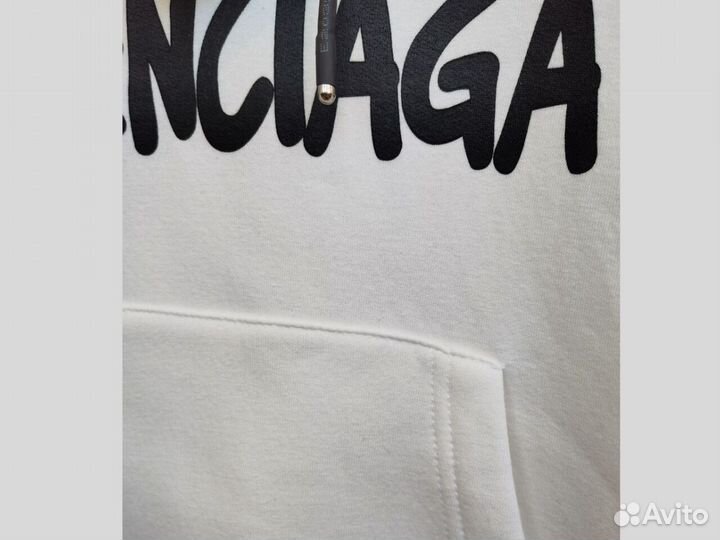 Толстовка белая Баленсиага