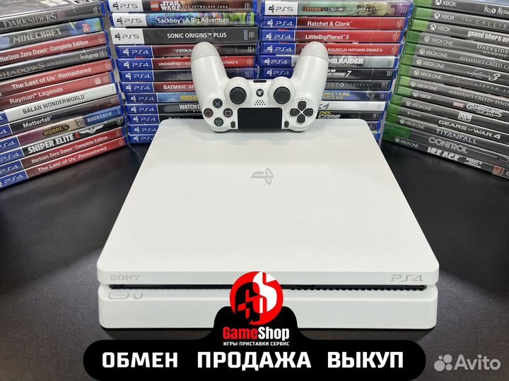 Sony PlayStation 4 Slim 500GB (белая) бу