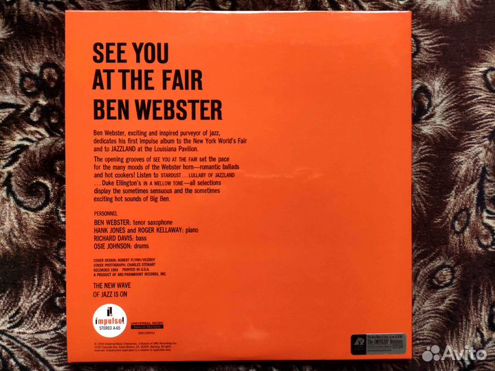 Ben Webster – See You AT The Fair – US 2009 45 RPM