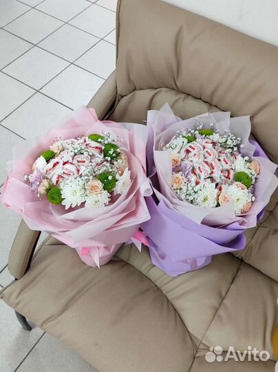 Сладкие букеты. Подарки из цветов и конфет