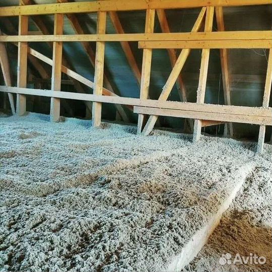 Утепление эковатой