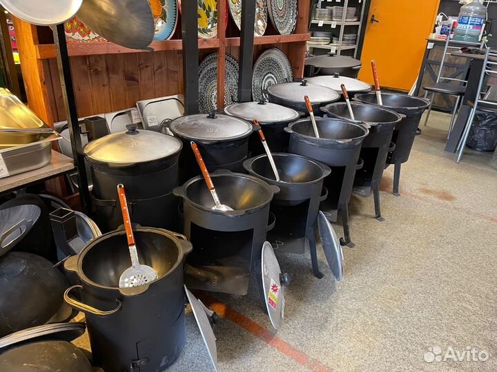 Комплект Казан чугунный 6л + печь + шумовка