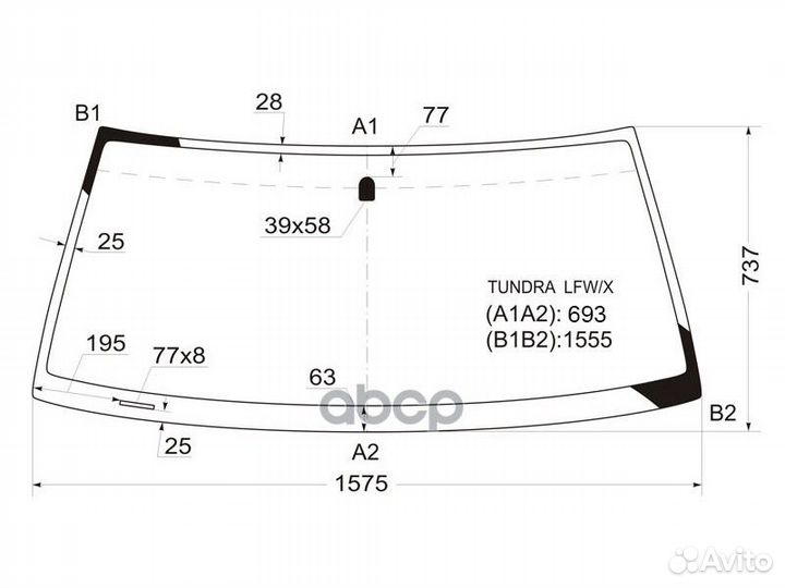Стекло лобовое Toyota Tundra 99-07 tundra LFW/X