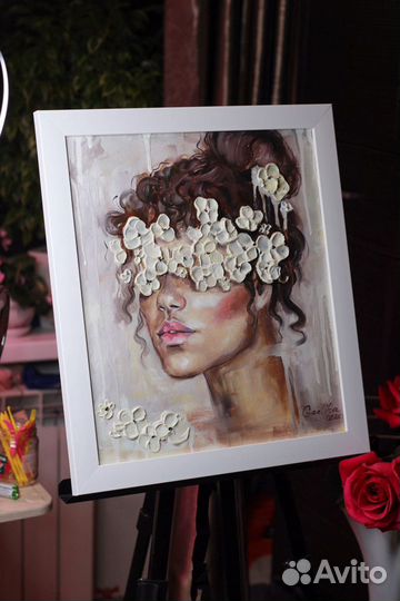 Интерьерная картина портрет ручная работа
