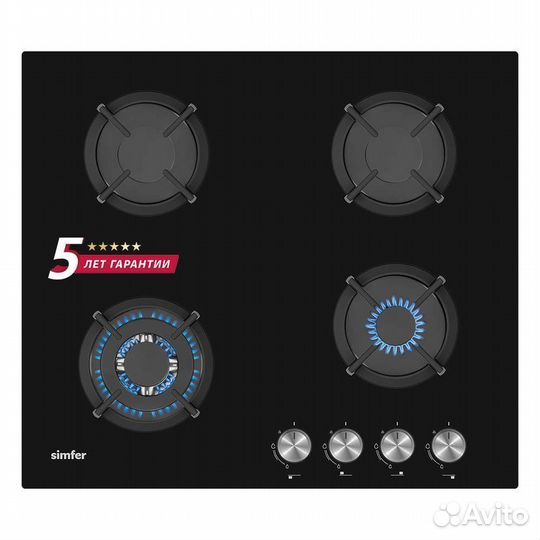 Варочная панель Газ контроль На стекле