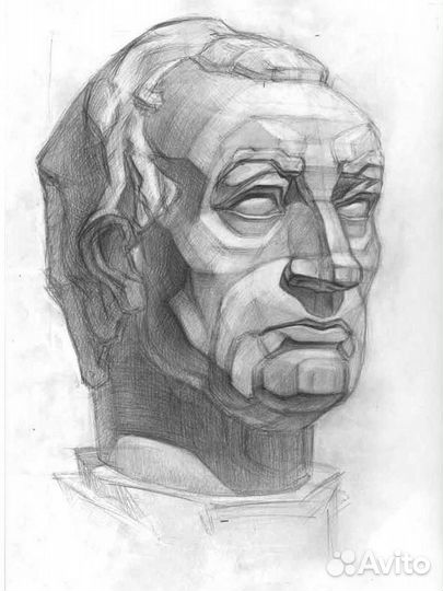 Голова Гаттамелата гипсовая