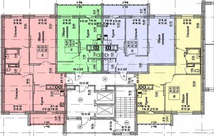 3-к. квартира, 90,3 м², 7/14 эт.