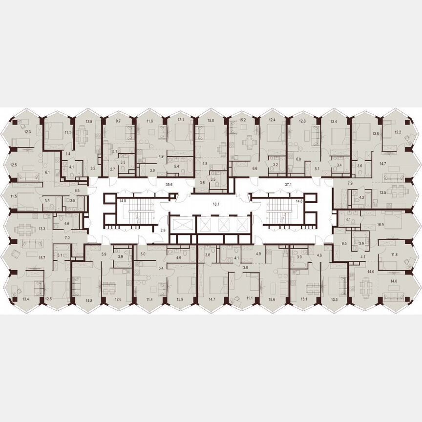 1-к. квартира, 37,4 м², 12/28 эт.