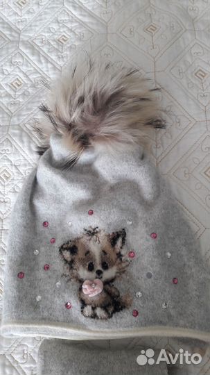 Шапки, набор шапка и шарф на девочку