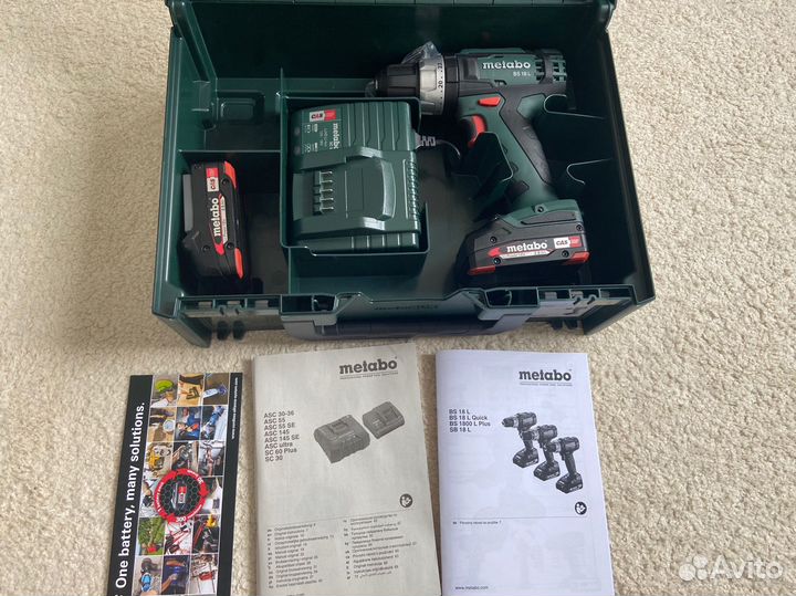 Дрель-шуруповерт Metabo BS 18 L 18В 2Ач 2АКБ+зу