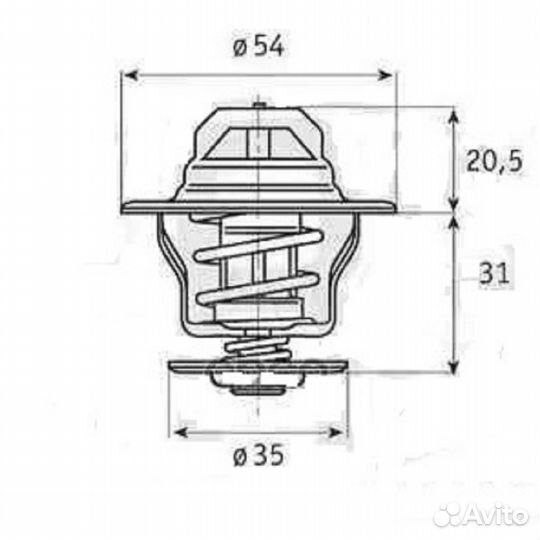 Термостат для Ауди 80 100 VW Passat B3 (1,8 4 цил)