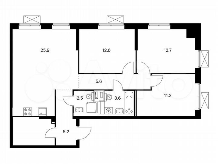 3-к. квартира, 85,3 м², 14/24 эт.