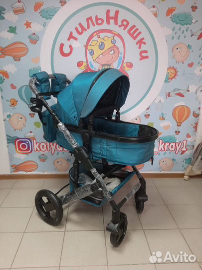 Коляска 2 в 1 с варежками и сумкой