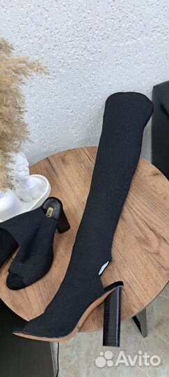 Сапоги ботфорты zara