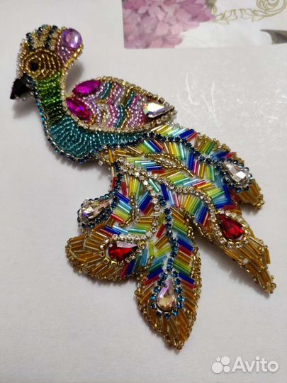 Брошь булавка (павлин )