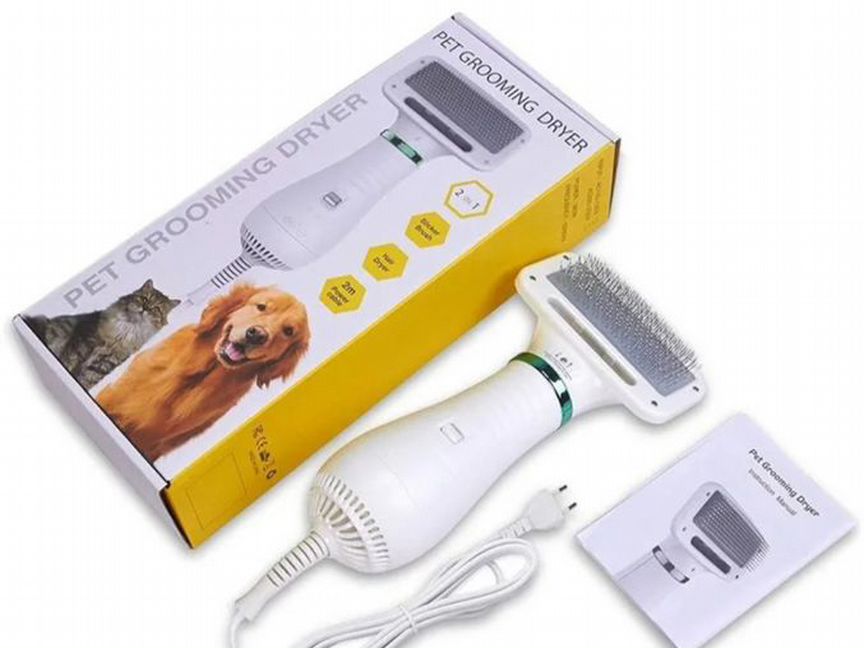 Pet grooming dryer 2 в1 фен щётка для животных