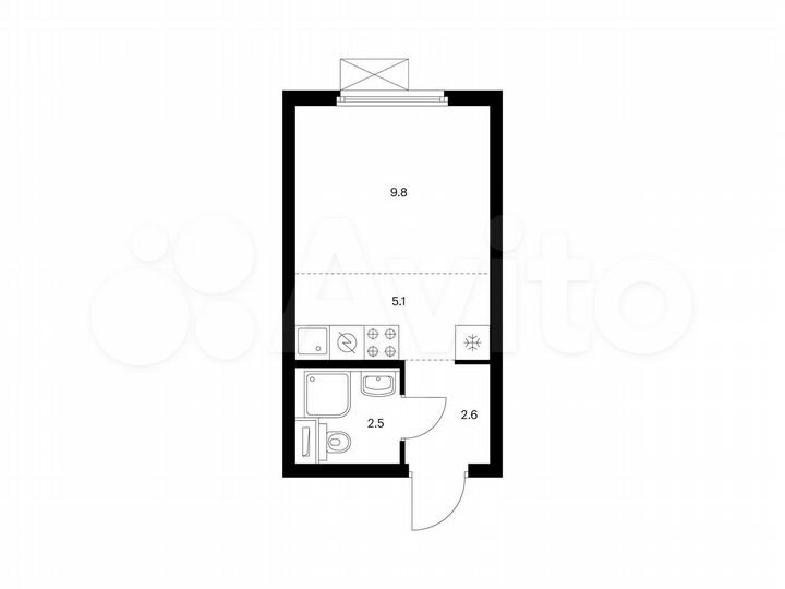 Квартира-студия, 20 м², 16/25 эт.