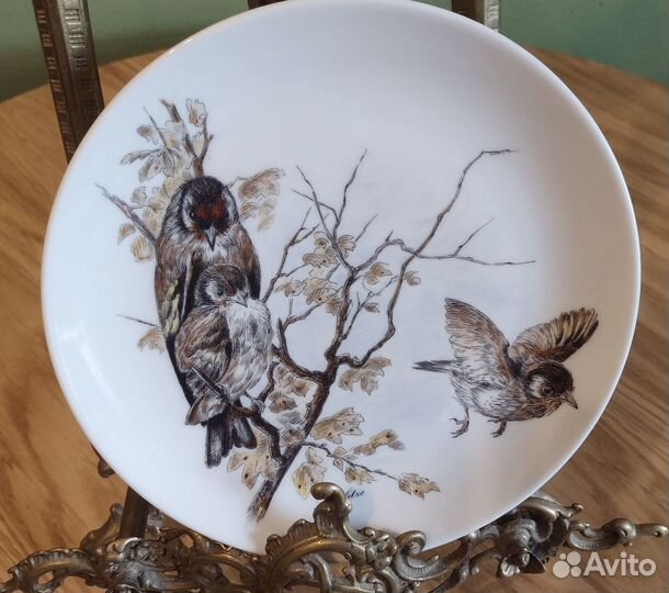 Декоративные настенные тарелки. Птицы