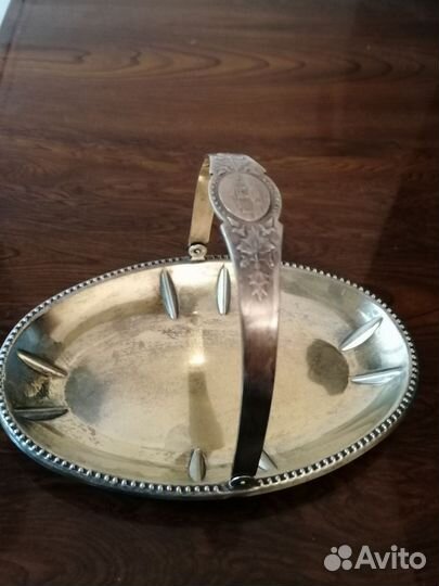 Конфетница Ленинград, Мельхиор. Золочение Винтаж