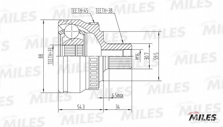 Шрус Audi A4/6 наруж