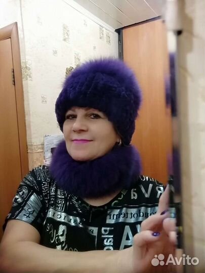 Меховой набор - шапка и снуд