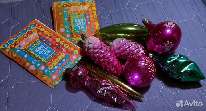 Елочные игрушки стекло СССР