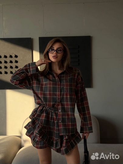 Костюм в клетку женский