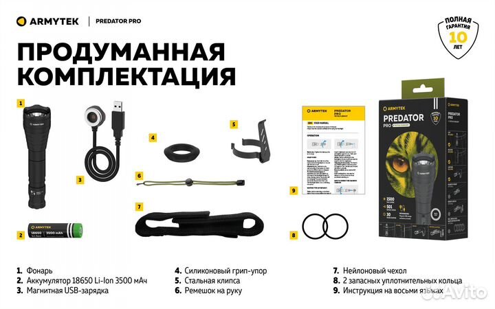 Armytek Predator Pro Magnet USB F07301C / F07301W