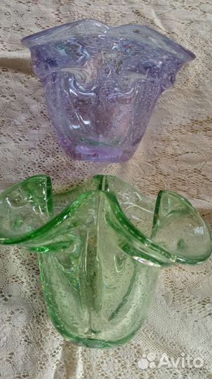 Вазы бульгазе цветное стекло 60-70г