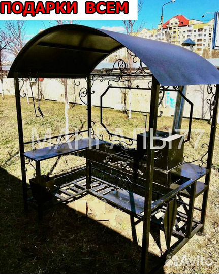 Мангал с печью под казан