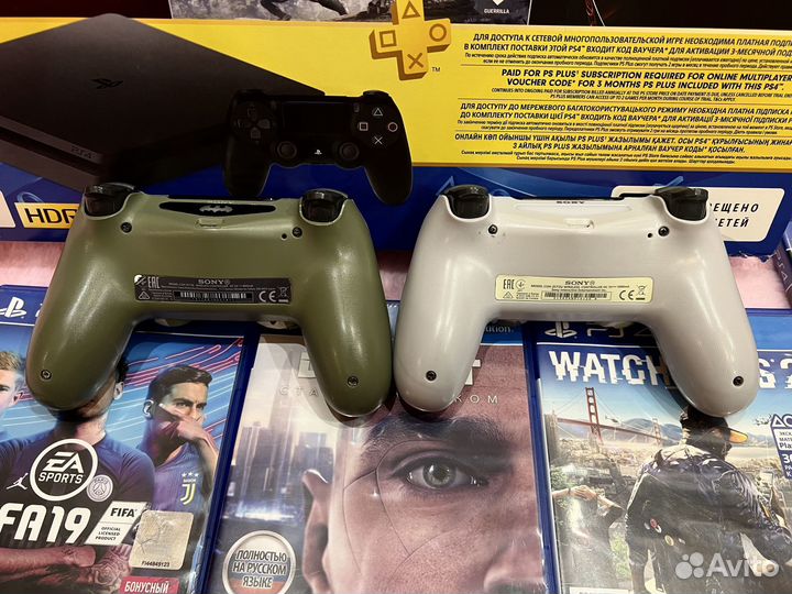 Sony playstation 4 PS4 slim 1tb с играми + 200 игр