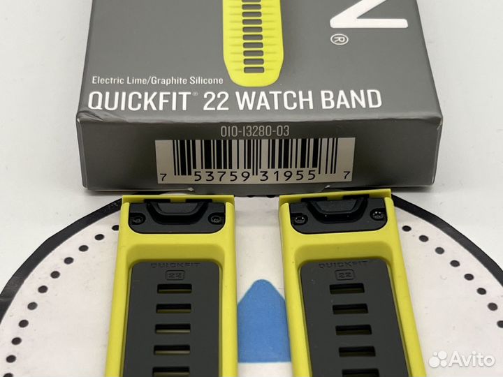 NEW Ремешок Garmin Quickfit 22mm Lime/Graphite