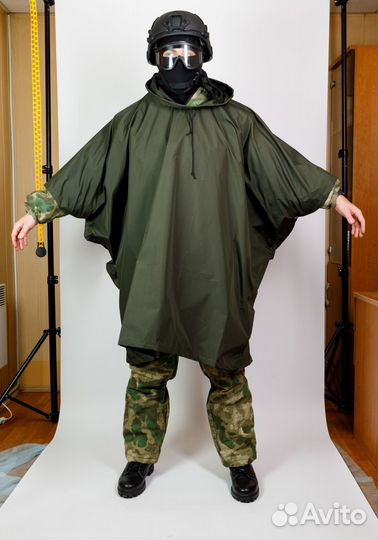 Дождевик пончо армейский оливка военный