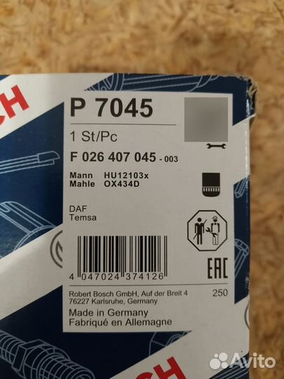 Фильтр для DAF CF85/FX95/105