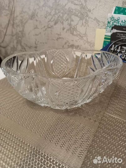 Хрустальная ваза для фруктов СССР