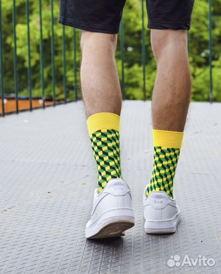 Стильные яркие мужские носки с принтом