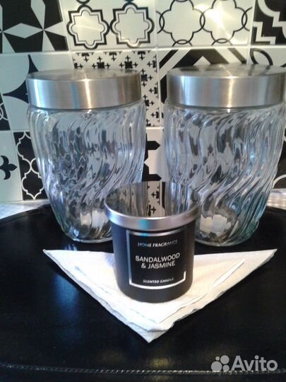 Банки для хранения сыпучих продуктов Стекло-Фарфор