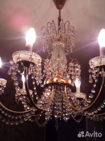 Люстра хрустальная бу чехия СССР