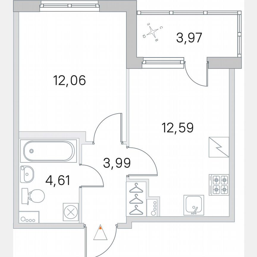 1-к. квартира, 35,2 м², 2/5 эт.