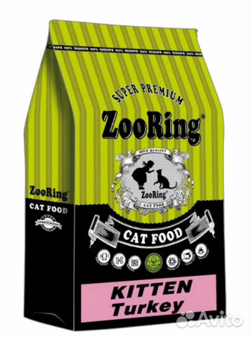 Сухой корм для котят Zooring kitten индейка 1.5 кг