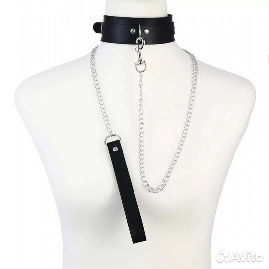 Эротический чокер с цепочкой-поводком