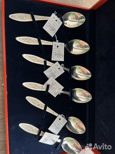 Набор серебряных чайных ложек Argenta 157.3гр