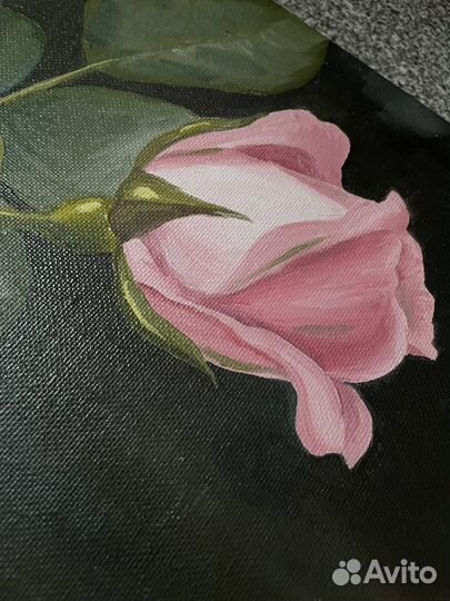 Картина маслом цветы «Роза»