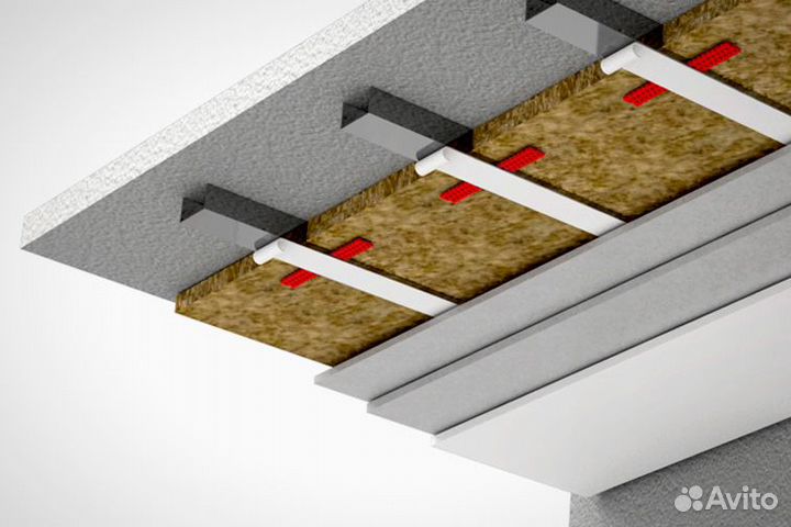 Монтаж систем двойной шумоизоляции для помещений