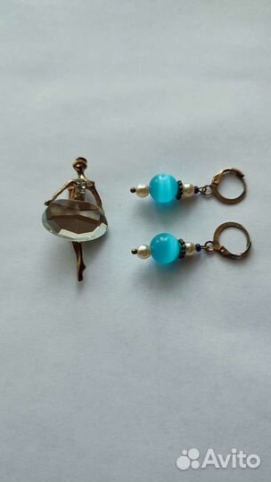 Серьги и брошь СССР
