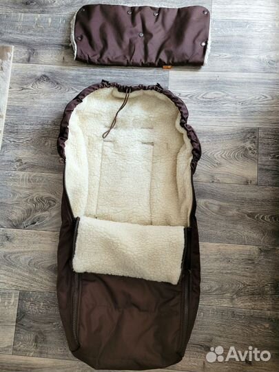 Конверт зимний на овчине в коляску, санки